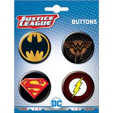 DC Comics: 4 Button Pin Set - DC Dark Logos