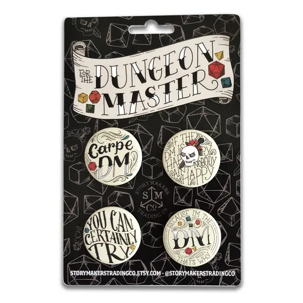 RPG: 4 Button Pin Set - Dungeon Master Button Collection