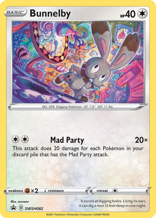 PTCGL Code: Bunnelby (Mad Party) SWSH082 Promo