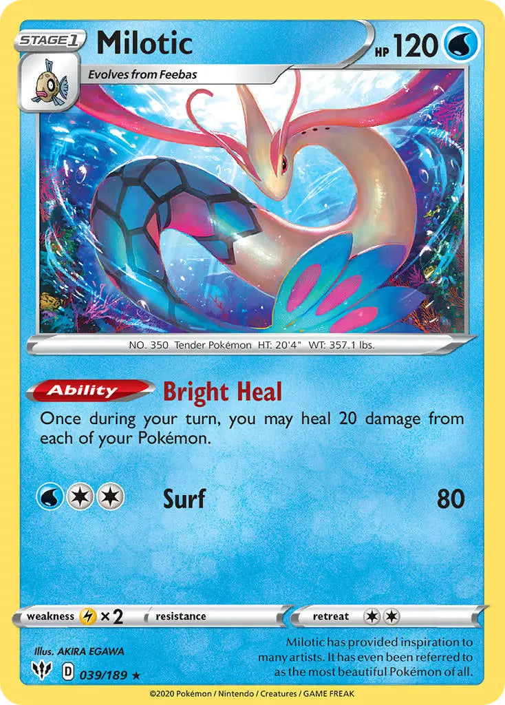 PTCGL Code: Milotic 039/189 Holo Promo Code